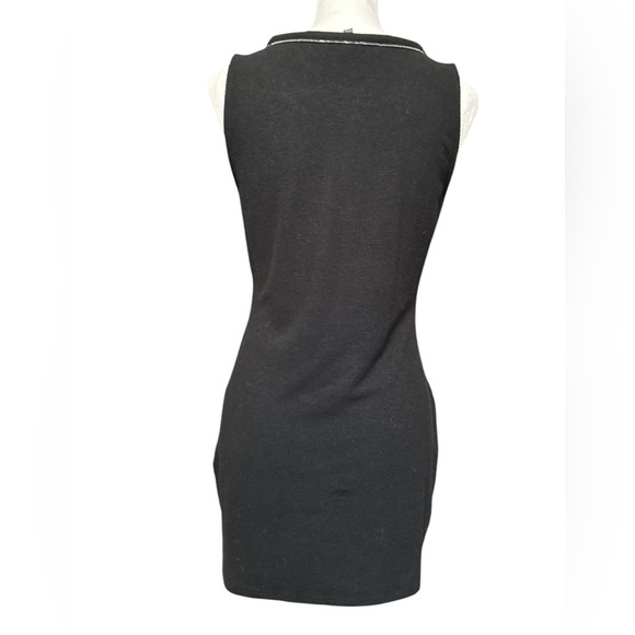 WHBM  Metallic Ball Chain-Trim Sleeveless Knit Tunic Women’s Size Small Black - Picture 5 of 7